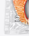 Clear Plastic Flow-Pack with Salmon Fish Steak Mockup