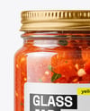 Clear Glass Jar with Tomato Bruschetta Mockup
