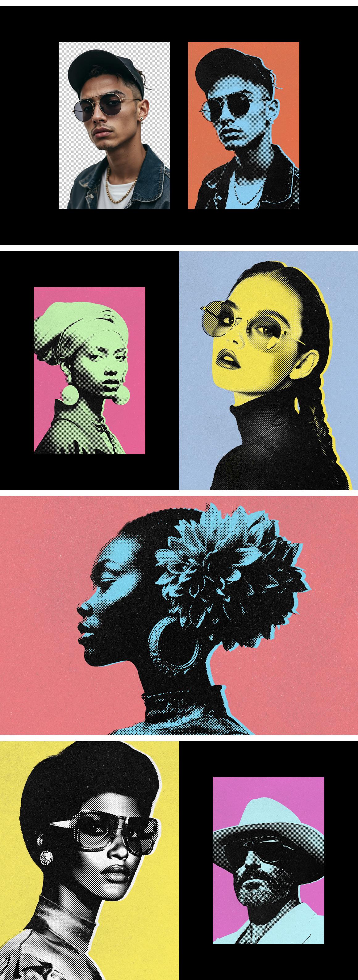 Pop Art Halftone Photo Effect