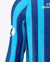 Men's Heather Raglan Long Sleeve Polo Shirt Mockup - Back View