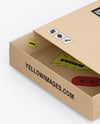 Half Open Kraft Slide Box Mockup – Half Side View