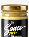 Clear Glass Jar with Dijon Mustard Mockup