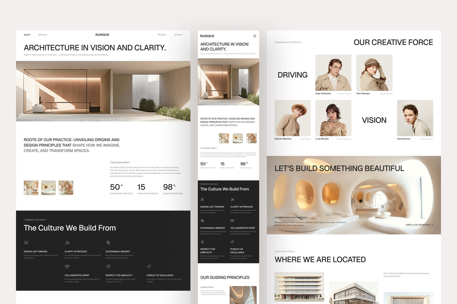 Runique – Architecture Firm Website UI Figma Template