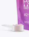 Matte Plastic Stand-up Pouch with Powder Scoop Mockup