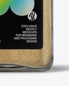 Square Glass Jar with Ground Cardamom Mockup