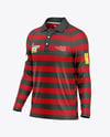 Men's Raglan Long Sleeve Polo Shirt Mockup - Half Side View