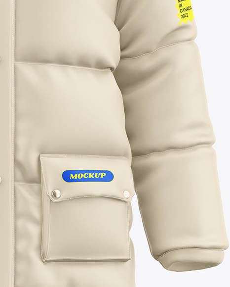 Men's Long Down Jacket Mockup - Front View