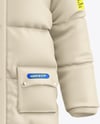Men's Long Down Jacket Mockup - Front View