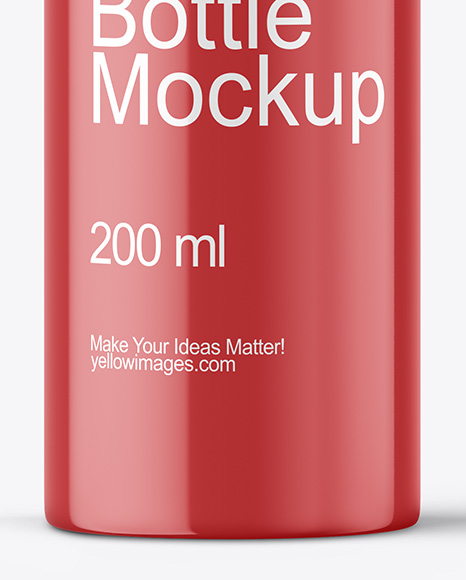 Glossy Cosmetic Bottle with Pump Mockup