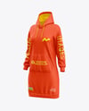Women Cotton Hoodie Dress Mockup - Half Side View