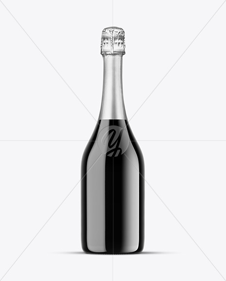 Dark Glass Champagne Bottle Mockup