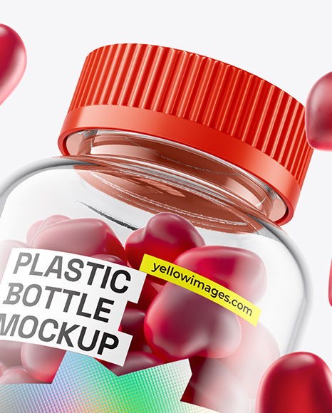 Plastic Bottle with Gummies Mockup