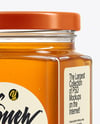 Square Glass Jar with Heather Honey Mockup
