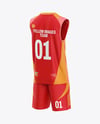 Training Sleeveless Kit Mockup - Back Half Side View