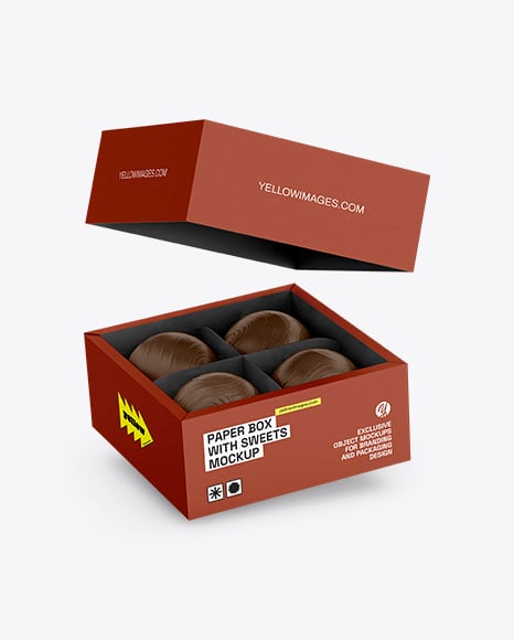 Carton Box with Chocolates Mockup - Presentation mockup