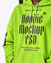 Afro-American Woman Wearing Hoodie and Cycling Shorts Mockup
