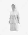 Women Cotton Hoodie Dress Mockup - Half Side View