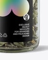 Glass Jar with Sage Herb Mockup