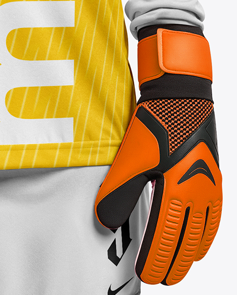 Female Goalkeeper Wearing Long Sleeve Soccer Jersey Mockup