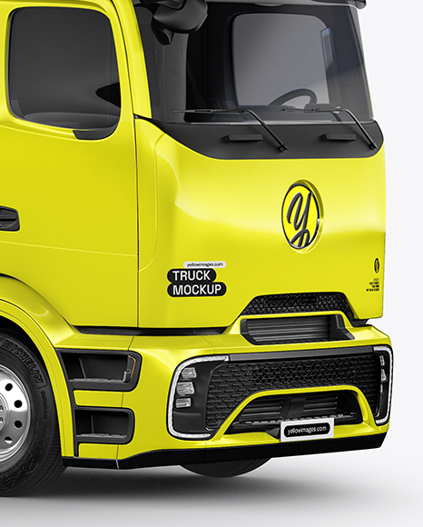 Semi Trailer Truck Mockup - Half Side View