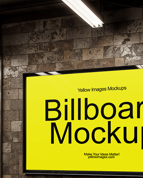Billboard in the Subway Mockup