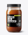 Clear Glass Jar with Beef Bone Broth Mockup
