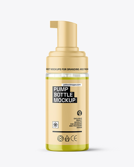 Clear Foam Pump Bottle with Box Mockup