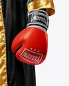 Black Man Wearing Boxing Kit with Robe and Shorts Mockup