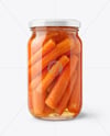 Glass Jar with Pickled Carrots Mockup