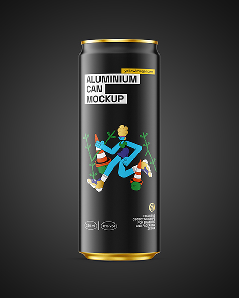 Slim Aluminium Drink Can with Matte Finish Mockup