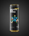 Slim Aluminium Drink Can with Matte Finish Mockup