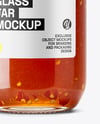Glass Jar with Hot Pepper Jelly Mockup