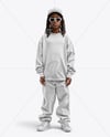 Black Boy with Dreadlocks Wearing Sweatshirt and Baseball Cap Mockup