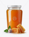 Glass Jar with Clover Honey Mockup