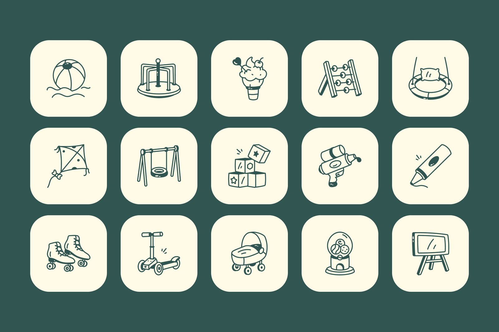 Children&#039;s Day Doodle Icons