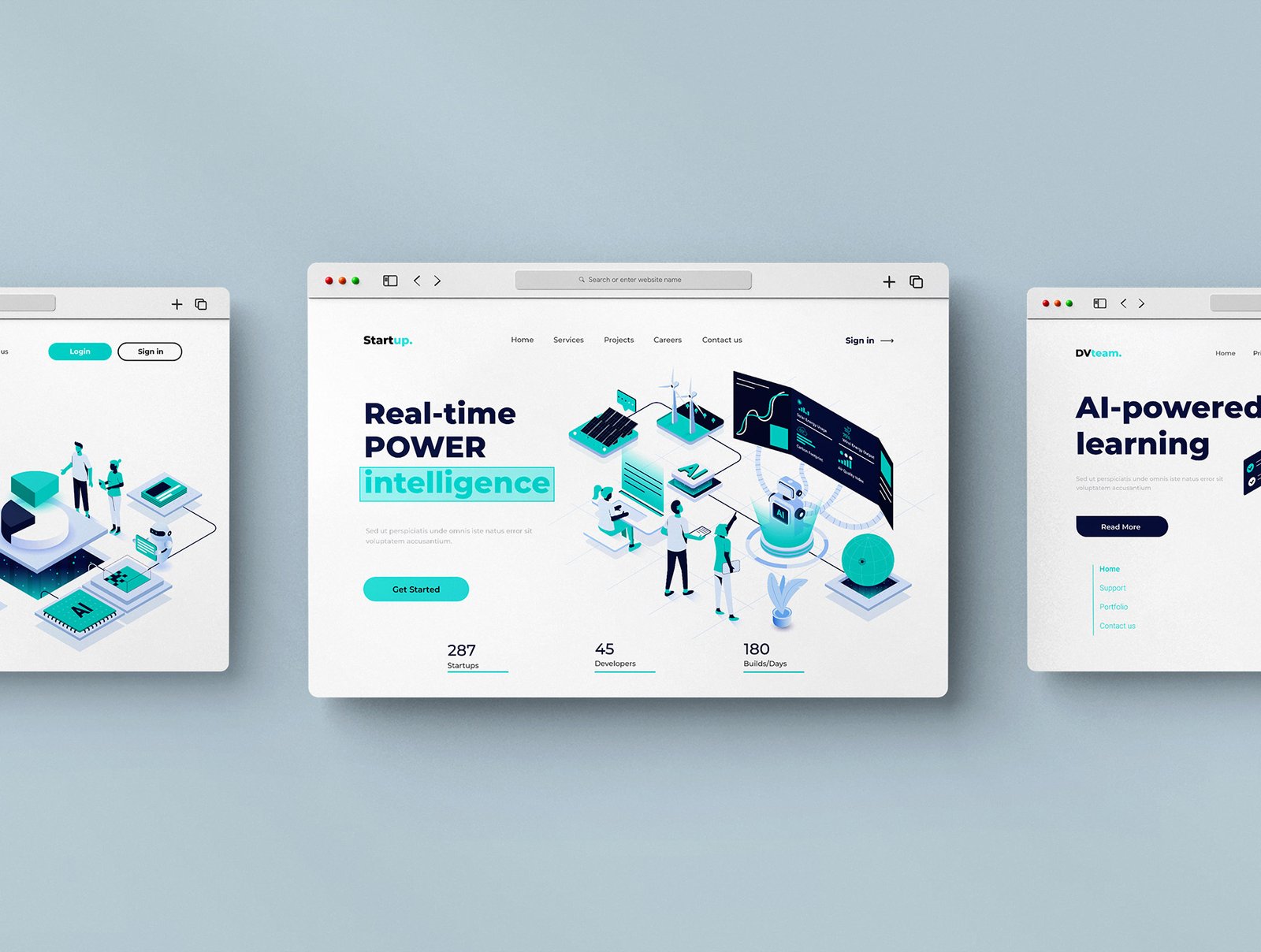 AI &amp; Data Isometric Illustrations – Modern Tech Pack