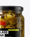 Glass Jar with Pickled Jalapenos Mockup