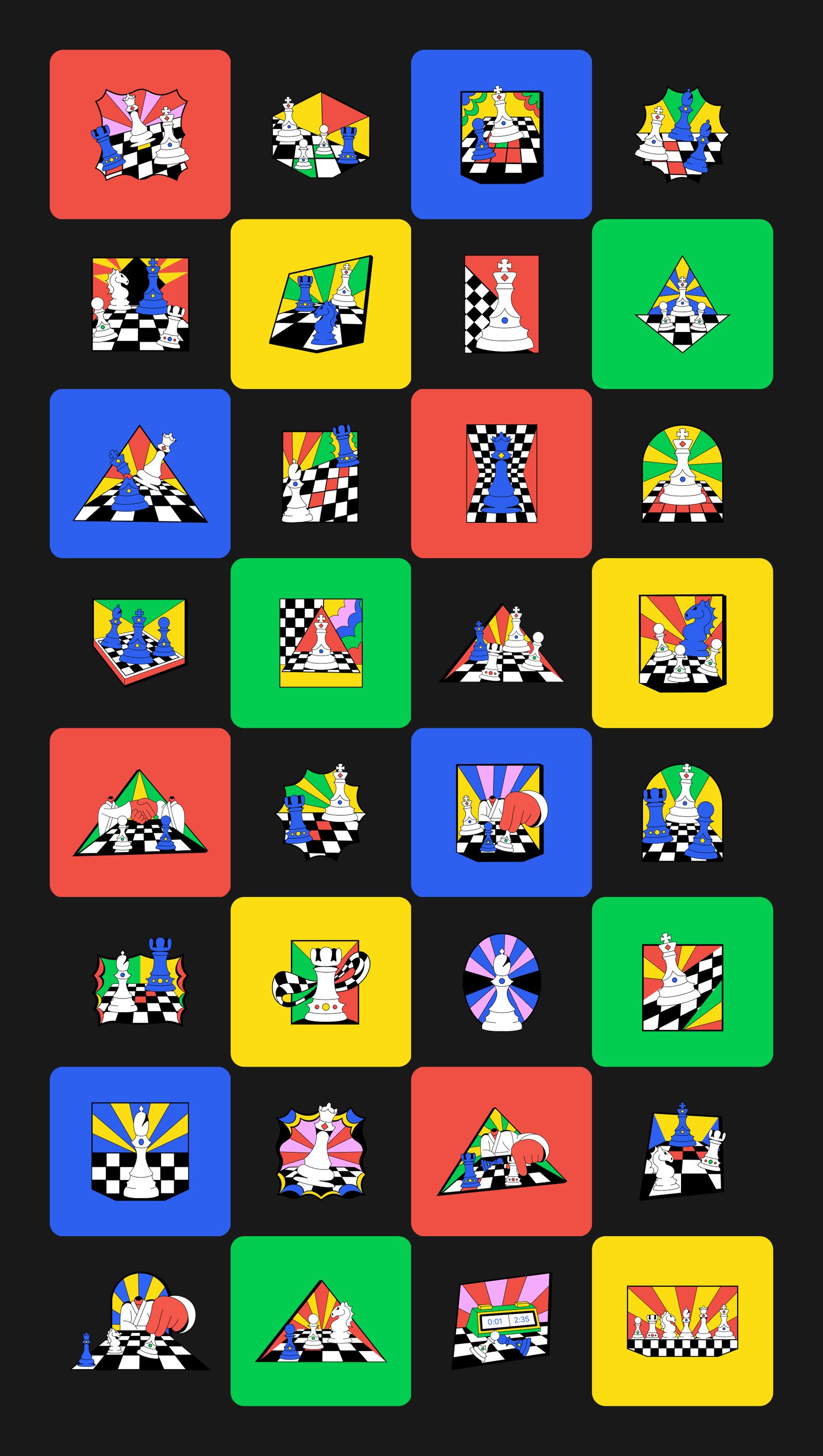75 Chess Flat Illustrations