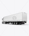 Semi Trailer Truck Mockup - Back Half Side View