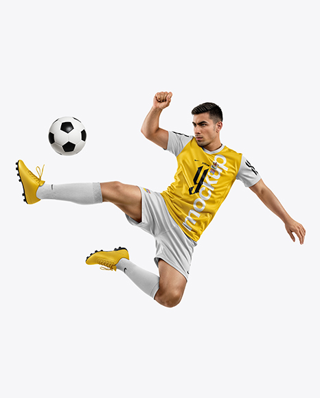 Man Wearing Soccer Jersey and Shorts Mockup - Jersey t shirt mockup