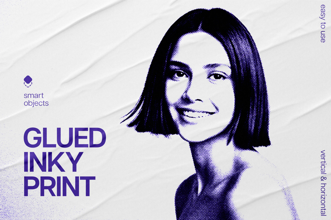 Glued Inky Print Effect