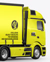 Semi Trailer Truck Mockup - Back Half Side View