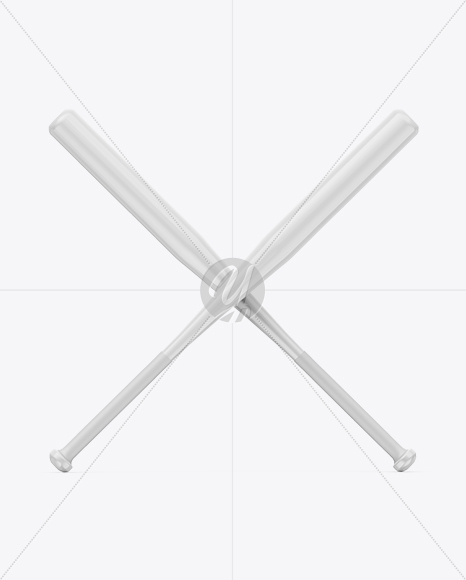 Two Glossy Baseball Bats Mockup