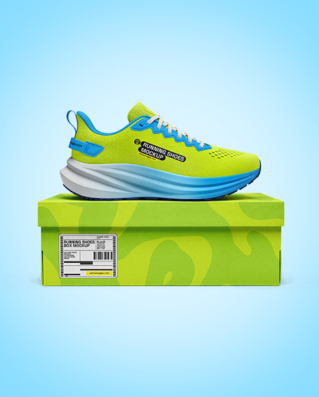 Running Shoe on Box Mockup