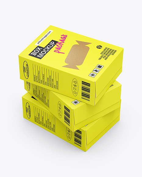 Three Paper Boxes Mockup