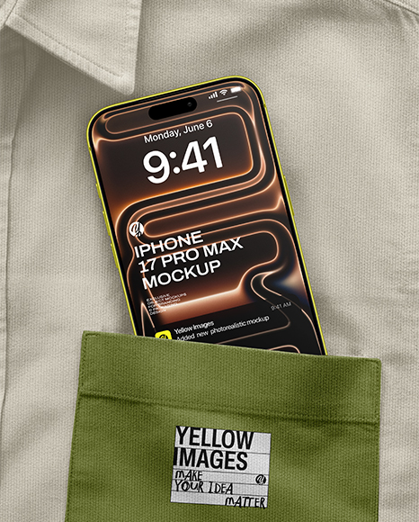 iPhone 17 Pro Max in Pocket Mockup - Iphone x mockup