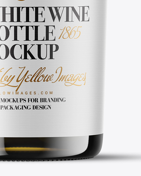 Antique Green Glass White Wine Bottle Mockup