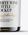 Antique Green Glass White Wine Bottle Mockup