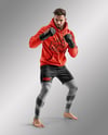 Male UFC Fighter Wearing Hoodie & Shorts over Tights Mockup
