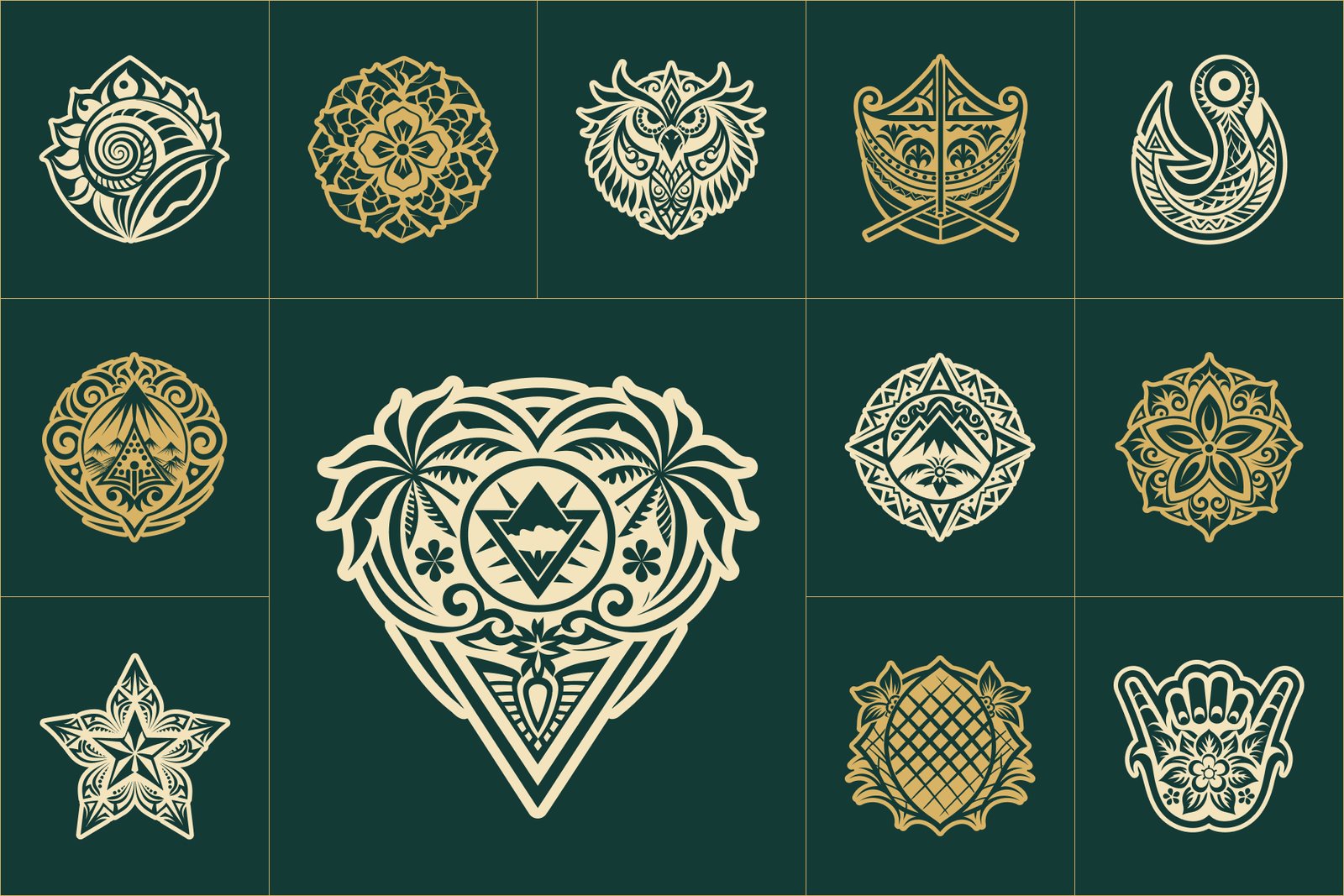 Hawaiian Symbols Art Set